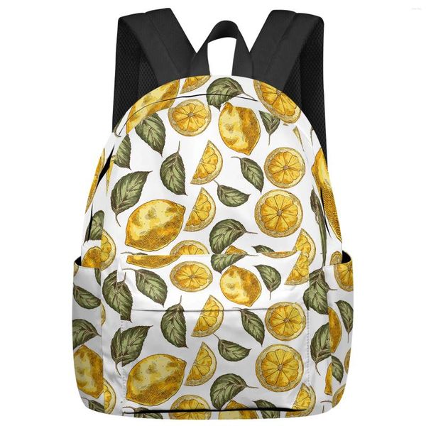 Sac à dos fruit citron graffiti texture féminina sac à dos adolescents sacs d'étudiants sacs ordinateur portable homme femme voyage mochila