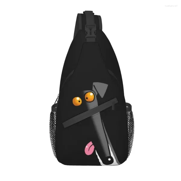 Mochila bolsas divertidas de honda de dibujos animados para ciclismo para acampar el shippet sighteund perra cofre de la masa cruzada del hombro del hombro