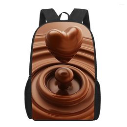 Sac à dos drôle de chocolat 3d Printing pour enfants sacs scolaires enfants pour filles garçons d'étudiant livre scolaires sacs mochila escar