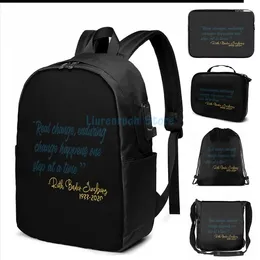 Backpack Funny Graphic Print RBG Ruth Bader Ginsburg Rip 1933 - 2024 USB Charge Men School Bags Women Bag Travel Laptop