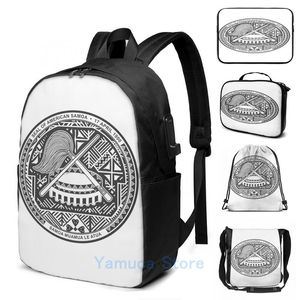 Rugzak grappige grafische afdrukafdichting van de Amerikaanse Samoa USB Charge Men School Bags Women Bag Travel Laptop