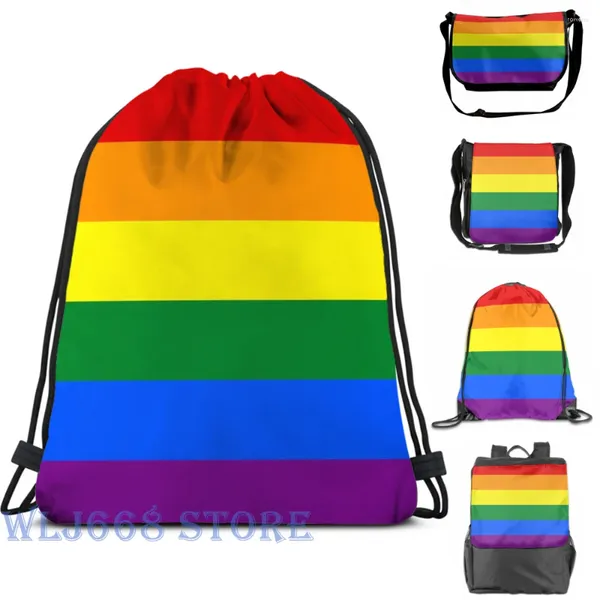 Sac à dos drôle graphique imprimé sacs à bandoulière femmes Gay LGBT drapeau voyage unique pour hommes sac de sport