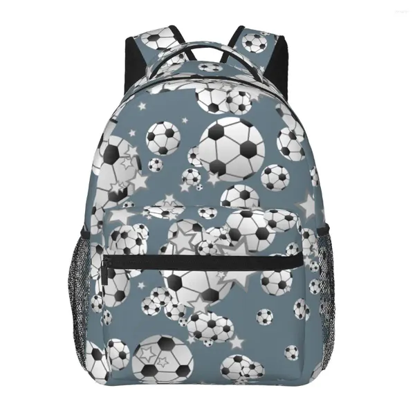 Sac à dos drôle de balles de football et étoiles Sac école de filles de la mode pour les filles pour adolescent livre d'étudiant