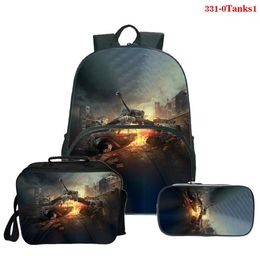 Rugzak Game World Of Tanks Jongens Meisjes Student Schooltas Dagelijks Reizen Grote Capaciteit Laptop Boekentas 3 Set Stuks Mochila238z