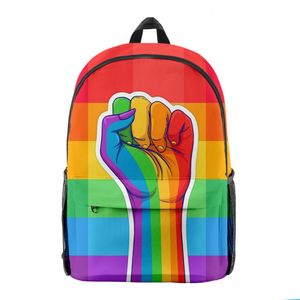 Rugzak Gay Pride Rainbow Biseksual Unique Outdoor Schouders Bag Love Wins LGBT Backpack Purse voor mannen en vrouwen Telefoonhouder Zwarte Witte Tassen For Love Pride Day Cadeau