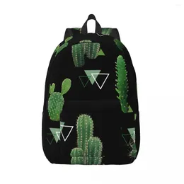 Sac à dos géométrique cactus plante unisexe du sac de voyage scolaire sac à carbage mochila