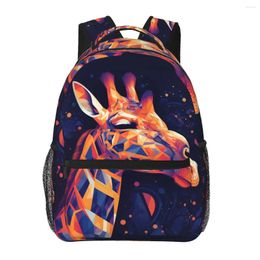 Sac à dos girafe illustration abstraction nouveauté sacs sacs de travail de l'entraînement pour adolescents sacs scolaires.