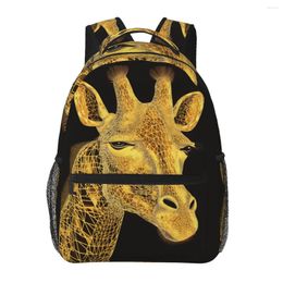 Sac à dos Giraffe Lines Portraits Trekking Backpacks Boy Streetwear High School Bags Quality Print Rucksack
