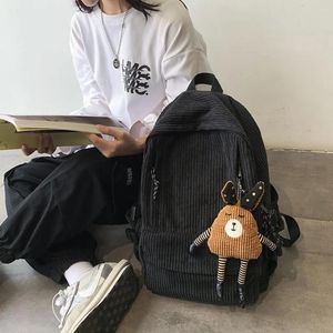 Mochila Chica Estudiante Bolsa Hombros Bolsa Mano de Obra Fina Monedero Escolar de Pana Estilo Ins Invierno Otoño Dulce Regalo