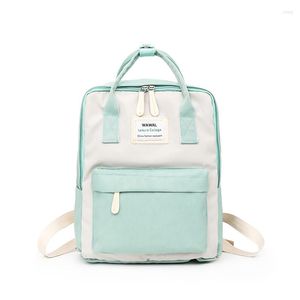 Sac à dos fille étudiants sacs d'école femmes toile sac étanche sauvage petit voyage frais rose vert