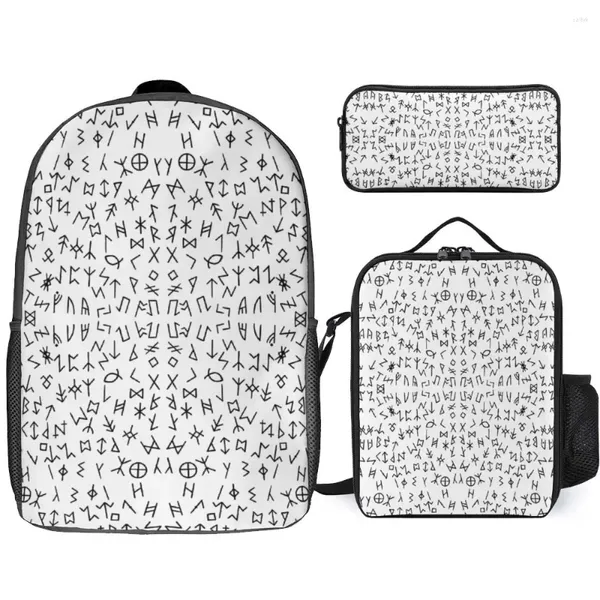 Mochila God of War Runes 16 Cozy Cozy Lunch Tote 3 en 1 Set de 17 pulgadas Bag Pen Picnics Novicional