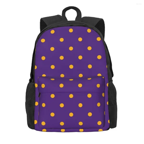 Sac à dos à pois dorés pour filles, en Polyester, Style extérieur, doux, jolis sacs de lycée, sac à dos