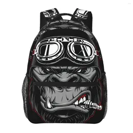 Mascotte de motard Gorilla Backpack.Pour les filles de voyage de voyage RucksackBackpacks pour adolescents sacs à école
