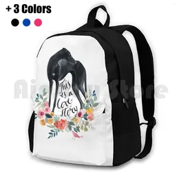 Backpack Greyhound-This is een Lovestory Outdoor Wanding Riding Climbing Sports Bag Greyhound Sighthound Whippet Galgo