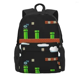 Blocs de sol de sac à dos et tubes verts sac à dos garçons pour filles sacs d'étudiants sacs d'école dessin animé sac à dos de voyage