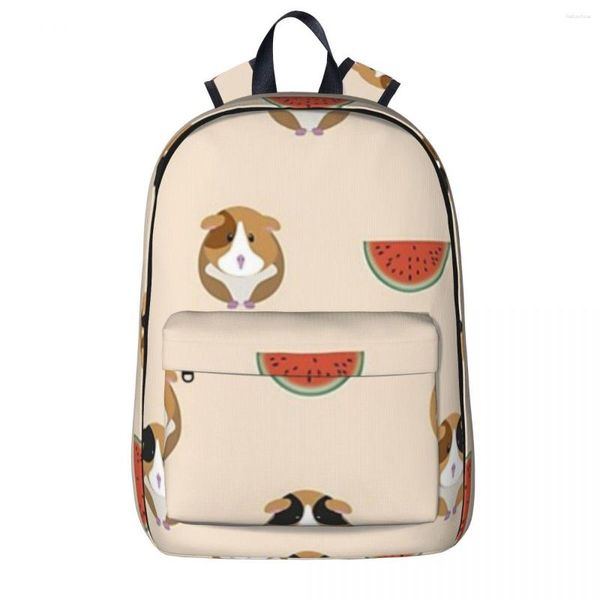 Mochila conejillo de indias y melón, mochila para niños y niñas, mochilas escolares para estudiantes, mochila para niños, bolso de hombro de viaje de gran capacidad
