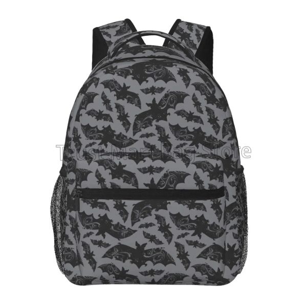 Mochila de Halloween con murciélagos negros, mochilas para ordenador portátil, mochila escolar, mochila ligera para adultos, adolescentes, niños, viajes, senderismo, camping, mochila