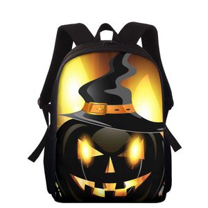 Sac à dos Halloween citrouille lanterne clair de lune unisexe 15 pouces sac d'ordinateur sac à dos femme cartable sac de voyage