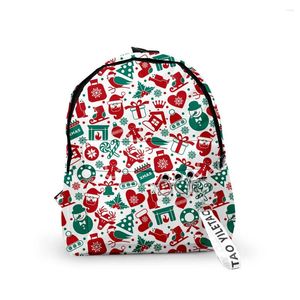 Mochila harajuku bolsas de la escuela de Navidad niñas lindas bolsas de viaje lindas estampados 3d oxford impermeable cadena de cuaderno mochilas mochilas