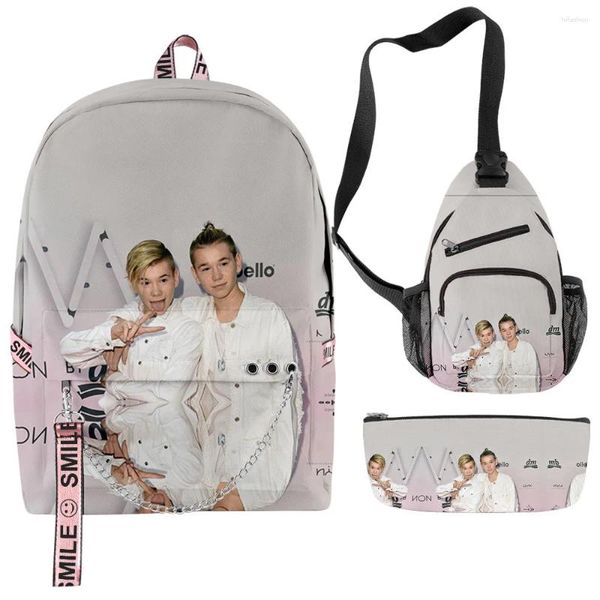 Mochila Harajuku Funning Marcus Martinus 3D Print 3pcs/Set Bolsas escolar