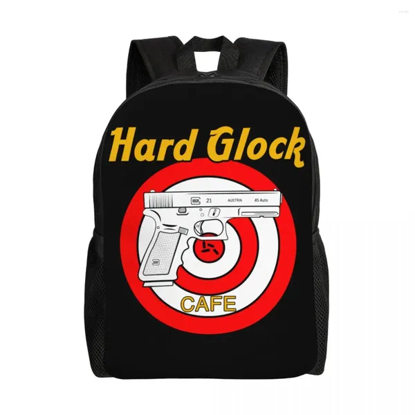 Backpack Hard Cafe ordinateur portable Men des femmes Books de livre occasionnel pour les étudiants de l'école universitaire USA Handgun Pistol Bag