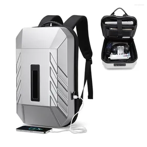 Backpack Hard Shell Men Bag Business Men's PC Case Computer Intelligent Cool Led