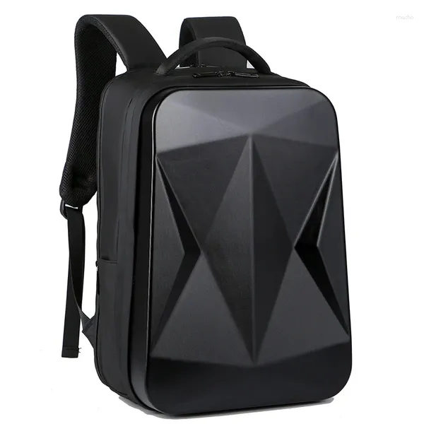 Mochila Hard Shell impermeable hombres portátil 15,6 17,3 pulgadas carga USB gran capacidad macho