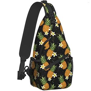 Rugzak Hawaii ananas ananas sling tas wandelen reis waterdicht verstelbare daypack crossbody schouderborst voor vrouwelijke mannen