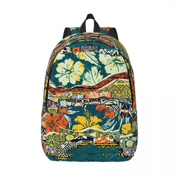 Mochila con estampado Tribal hawaiano, mochilas grandes polinesias para adolescentes, regalo de Navidad, mochilas Kawaii para escuela secundaria, mochila de diseño universitario