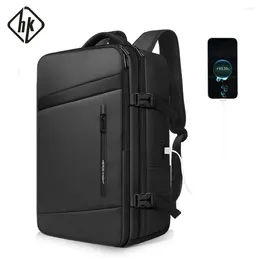 Mochila Hcankcan Business Travel Beat Capacidad Expandible USB paquetes USB al aire libre 17.3 '' Laptop mochilas