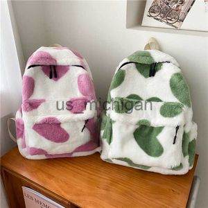 Sac à dos coeur en peluche dessin animé sac à dos fille sacs à dos en peluche mignon fourrure sacs à dos enfants sacs d'école enfants cadeau livre sac Mochilas Para Mujer J230806