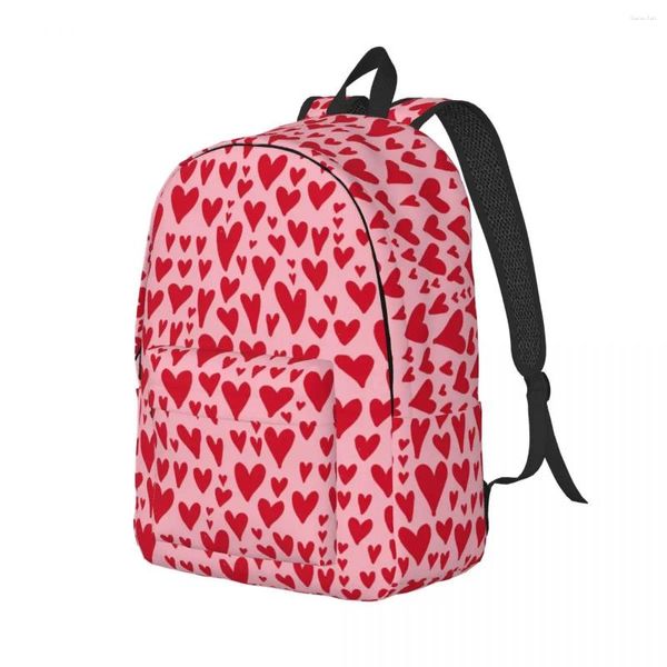 Mochila Hearts Core Valentine's Day Elegant Millings Girl Camping Bolsas de secundaria livianas Mochilas de diseñador