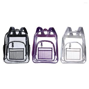 Rugzak Heavy Duty Clear met versterkte riemen front accessoire pocket transparante bookbags schoolbag voor werk sportief