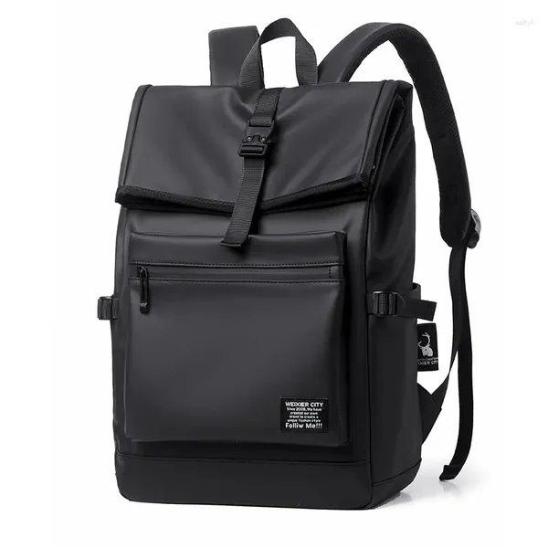 Sac à dos de haute qualité loisir de navettage des hommes de put en cuir pU en cuir grand ordinateur portable sac à dos masculin mochilas schoolbag pour les adolescents garçons