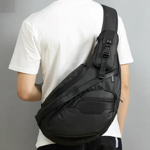 Sac à dos de haute qualité en nylon pour hommes, sac à bandoulière, sacoche de jour, sac à bandoulière étanche, sac à dos de poitrine