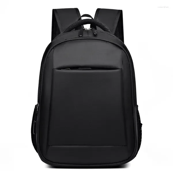 Sac à dos de haute qualité oxford tissu étanche portable portable 15,6 pouces sac d'ordinateur portable mâle grande capacité business voyage noir