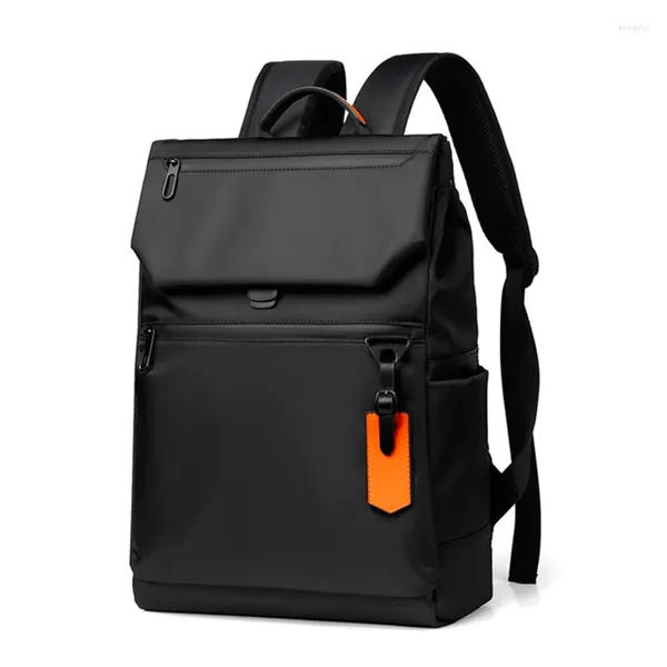 Mochila de alta calidad a prueba de agua para hombres Diseñador de computadora portátil Negro para el hombre urbano de negocios Carga USB