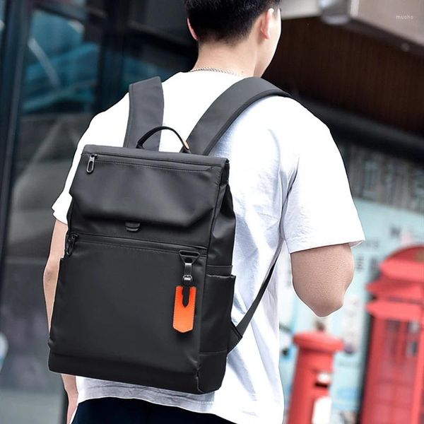 Mochila de alta calidad impermeable Nylon Laptop para hombres Moda Negro para viajes de negocios Hombre urbano Carga USB