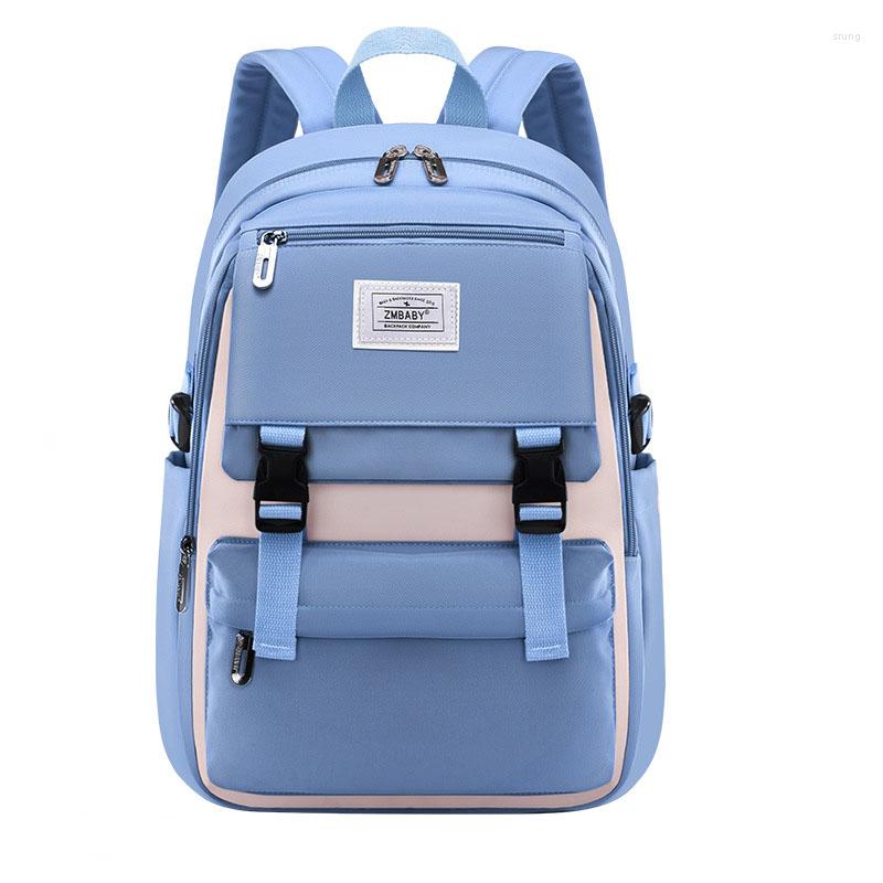 Backpack High School Girls' Schoolbag Multi Pocket Waterproof Quality
