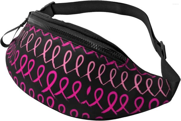 Mochila Senderismo Fanny Pack Cáncer De Mama Nudo Rosa Bolso De Cintura Cruzado Cinturón Ligero Poliéster Casual Para Mujeres Corriendo