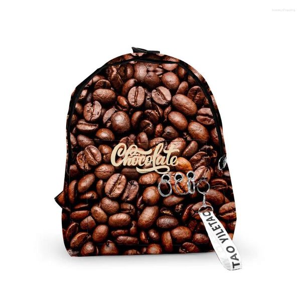 Mochila hip hop chocolate mochilas para niños/niñas bolsas escolares de pupilas 3D estampado de estampado oxford impermeable lindo pequeño