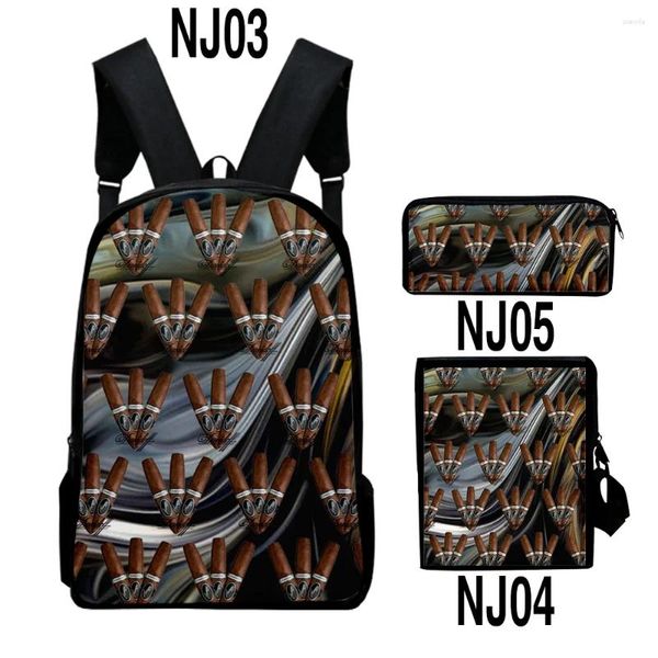 Backpack Hip Hop Classic Funny Primeros 3PCS / SET 3D PRINT ÉCHECLE ÉTUDIANT BIVER BIVER Voyage ordinateur portable Daypack Sac Crayon Crayon