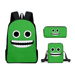 Rugzak hiphop grappig garten van banban 3pcs/set 3d print school student bookbag reis laptop daypack schoudertas potlood kas