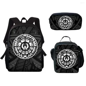 Sac à dos hip hop harajuku tribu polynésien drôle 3pcs / set 3d imprimer étudiant bookbag de voyage