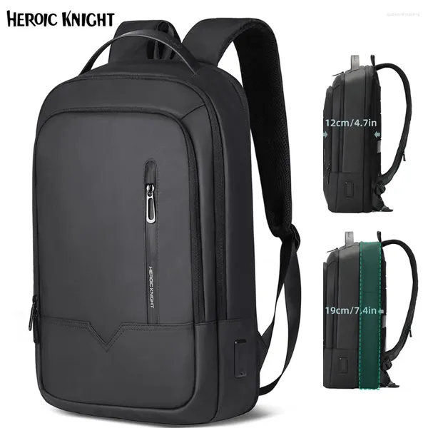 Mochila HK Ligero Ligero Slim Man portátil Impermeable Bolsa escolar con carga USB para niños adolescentes hombres de lujo en el trabajo