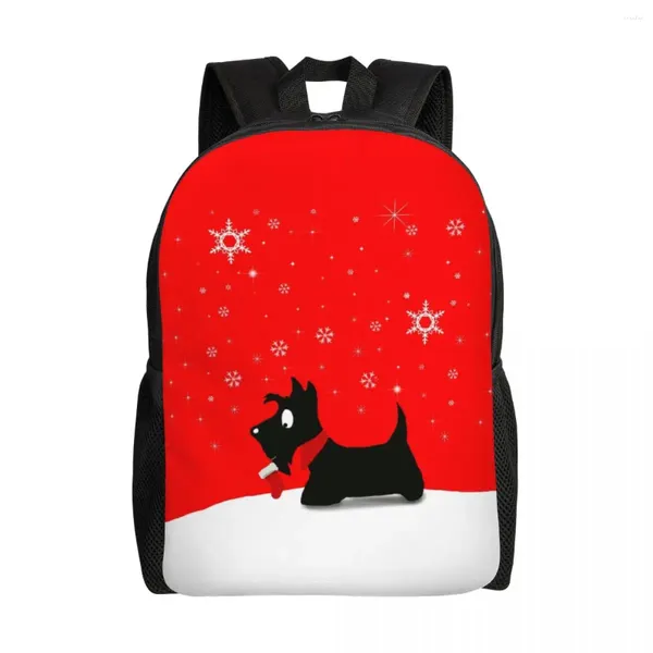 Backpack Holiday Scottie Dog Backpacks for Hommes Femmes Femmes Imperpandes College School Scottish Terrier Sac Imprimé Bookbags