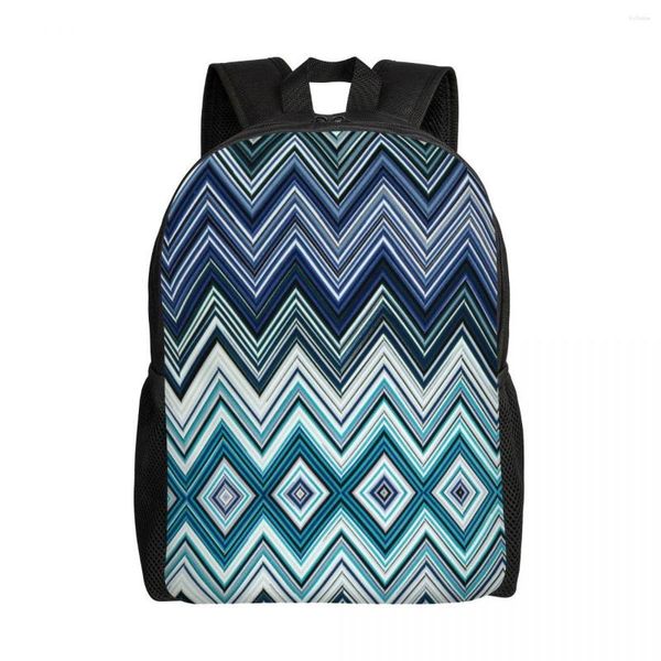 Mochila para el hogar en zigzag, mochilas multicolores para hombres, mujeres, escuela, estudiantes universitarios, mochila para portátil de 15 pulgadas, bolsas geométricas elegantes