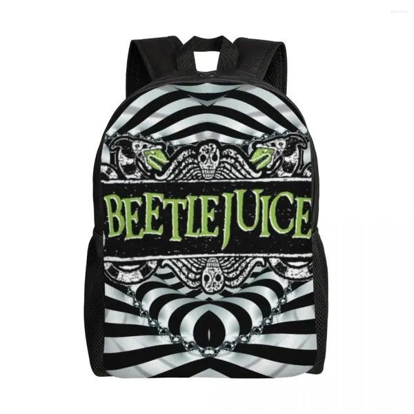 Backpack Horror Movie Beetlejuice ordinateur portable Men des femmes Books Casual Bookbag pour les étudiants des écoles universitaires Tim Burton Sac de style