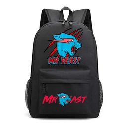 Rugzak Hot Selling Mr Beast Lightning Cat Rugzak Mr Beast Zakken Cartoon Mochila Student Schooltas Toevallige Rugzak Tiener Reistas j230517