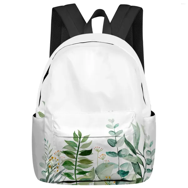 Sac à dos INS Style plantes tropicales feuilles d'eucalyptus femmes homme sacs à dos école étanche pour étudiant garçons filles sacs Mochilas